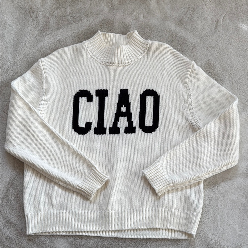 Z Supply Off-White Cowl Turtleneck Sweater with Chunky Knit. Worn once